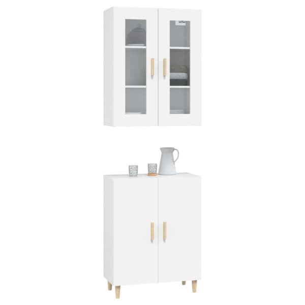vidaXL Highboard hvit 70x34x180 cm konstruert tre
