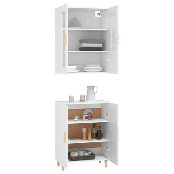 vidaXL Highboard hvit 70x34x180 cm konstruert tre