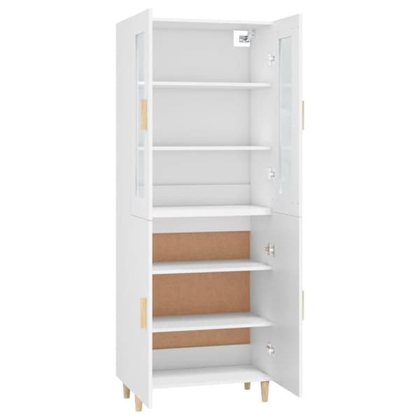 vidaXL Highboard hvit 70x34x180 cm konstruert tre