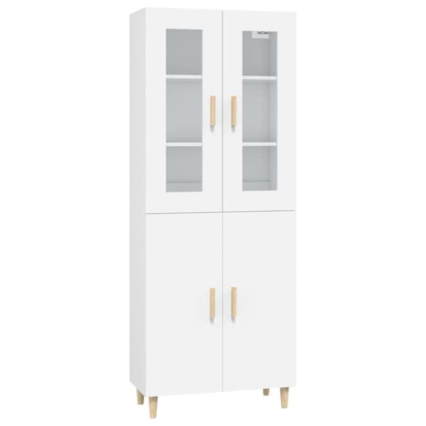 vidaXL Highboard hvit 70x34x180 cm konstruert tre