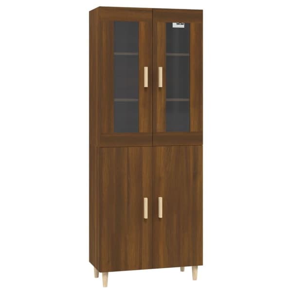 vidaXL Högskåp brun ek 70x34x180 cm konstruerat trä