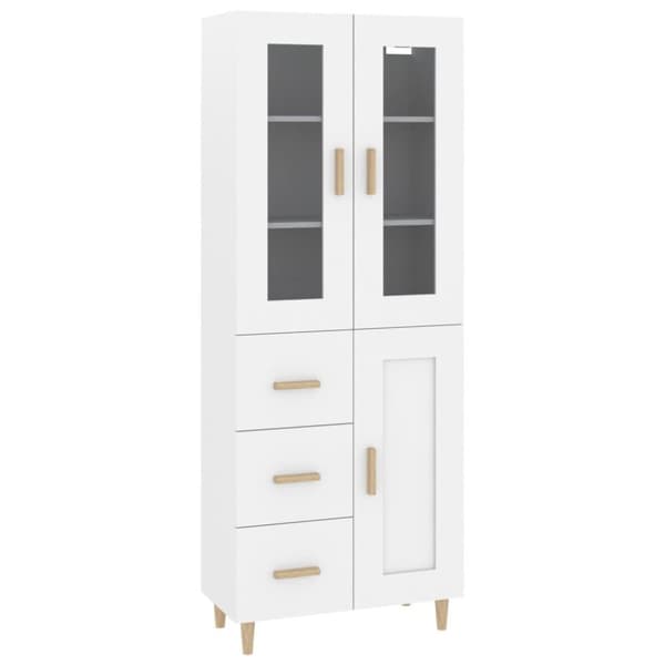 vidaXL Highboard hvit 69,5x34x180 cm konstruert tre