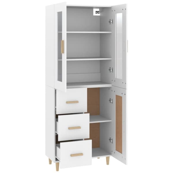 vidaXL Highboard hvit 69,5x34x180 cm konstruert tre