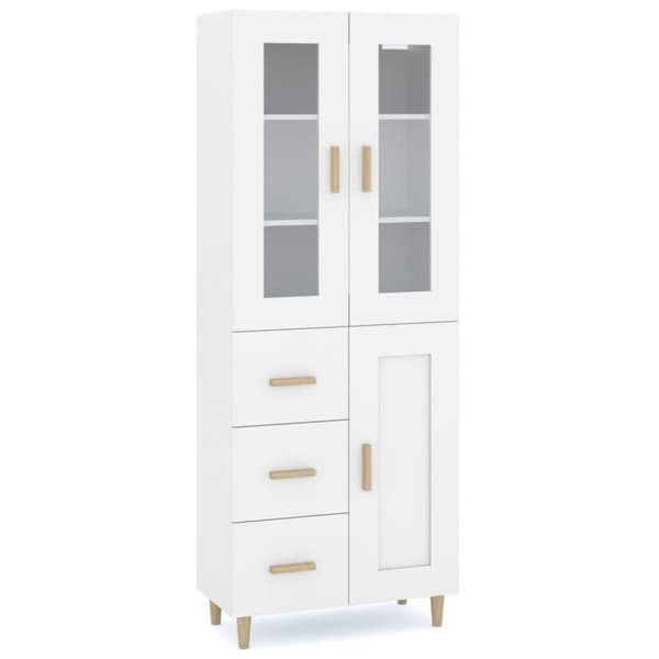 vidaXL Highboard hvit 69,5x34x180 cm konstruert tre