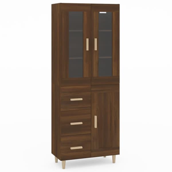 vidaXL Highboard brun eik 69,5x34x180 cm konstruert tre