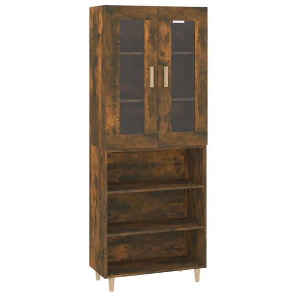 vidaXL Highboard røkt eik 69,5x34x180 cm konstruert tre