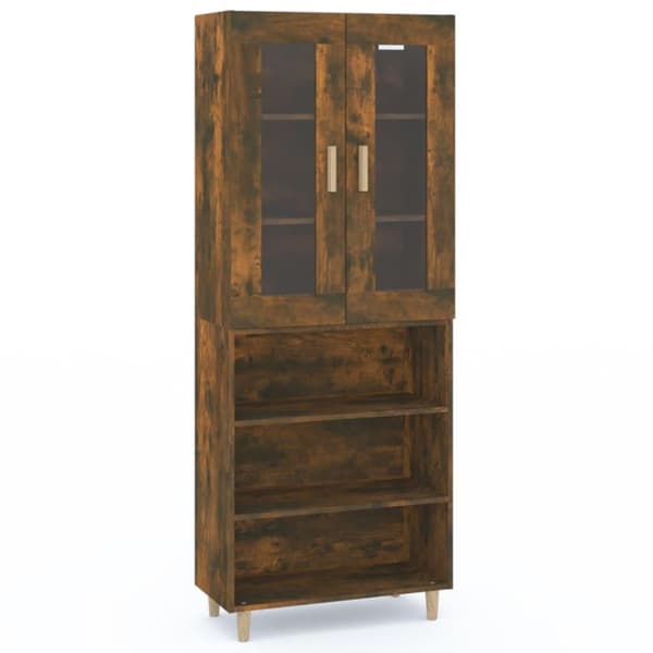 vidaXL Highboard røkt eik 69,5x34x180 cm konstruert tre