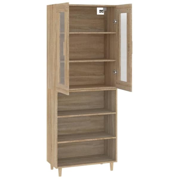 vidaXL Highboard sonoma eik 69,5x34x180 cm konstruert tre