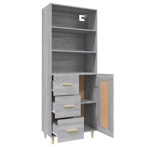 vidaXL Highboard grå sonoma konstruert tre
