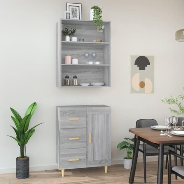 vidaXL Highboard grå sonoma konstruert tre
