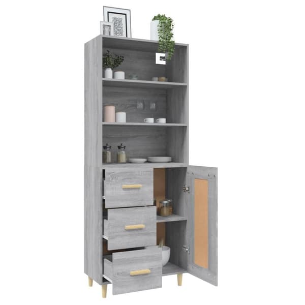 vidaXL Highboard grå sonoma konstruert tre