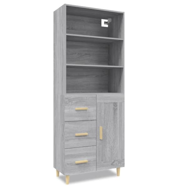 vidaXL Highboard grå sonoma konstruert tre