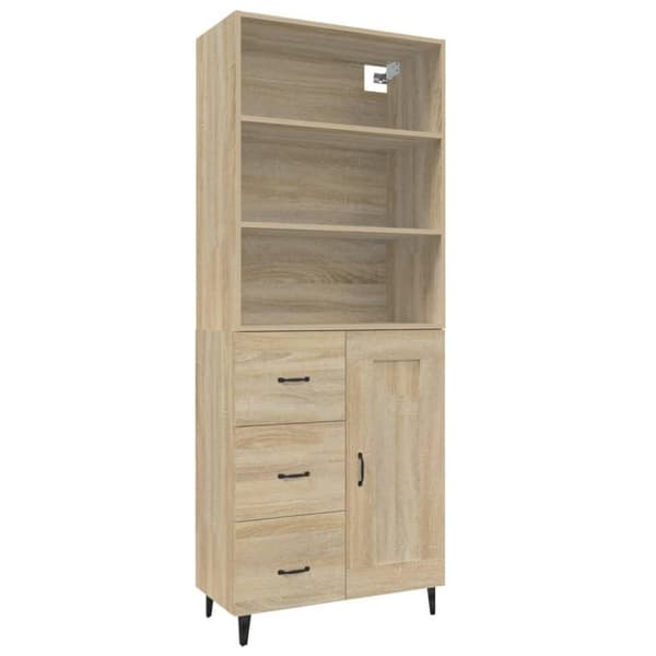 vidaXL Highboard sonoma eik konstruert tre