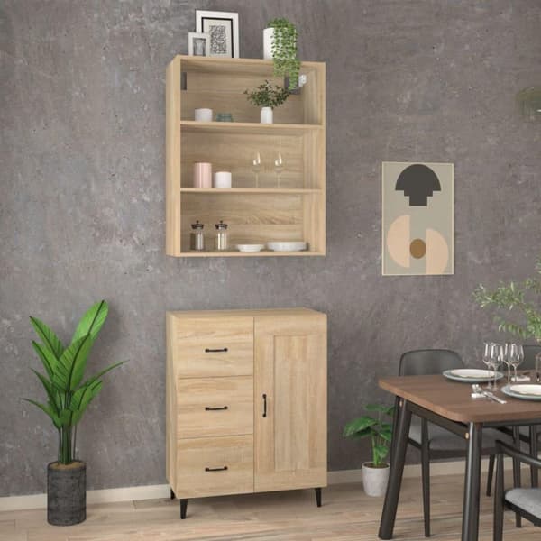 vidaXL Highboard sonoma eik konstruert tre