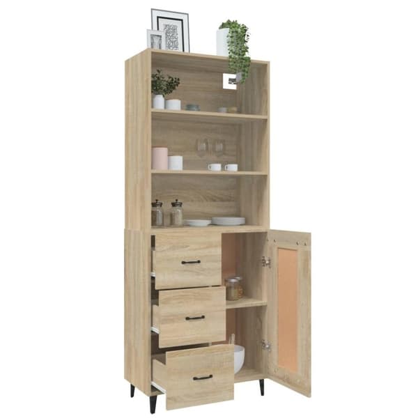 vidaXL Highboard sonoma eik konstruert tre