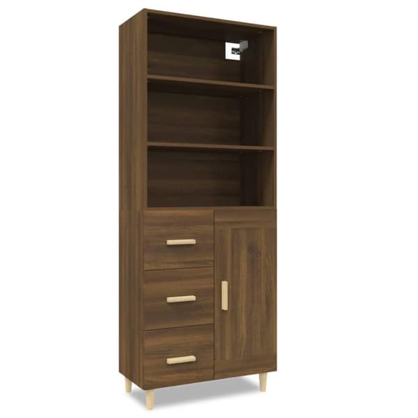 vidaXL Highboard brun eik konstruert tre