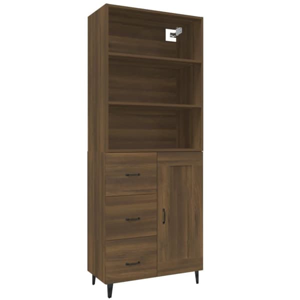 vidaXL Highboard brun eik konstruert tre