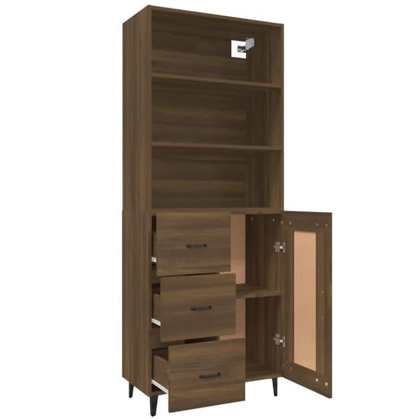vidaXL Highboard brun eik konstruert tre