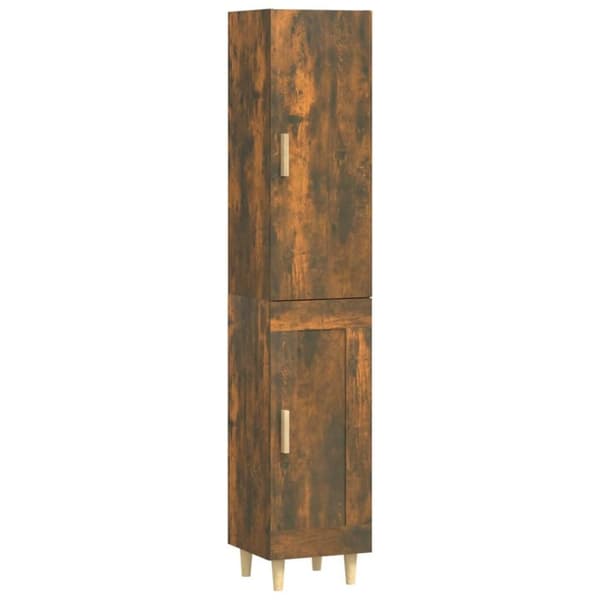 vidaXL Highboard røkt eik 34,5x34x180 cm konstruert tre