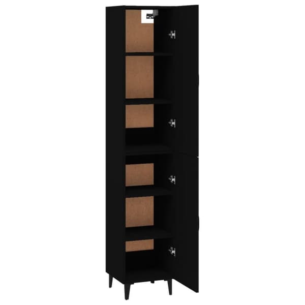vidaXL skab 34,5x34x180 cm konstrueret træ sort