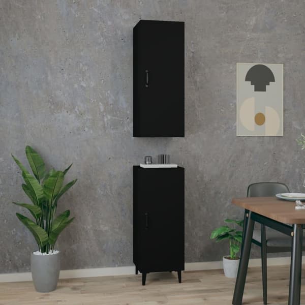 vidaXL skab 34,5x34x180 cm konstrueret træ sort