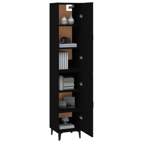 vidaXL skab 34,5x34x180 cm konstrueret træ sort