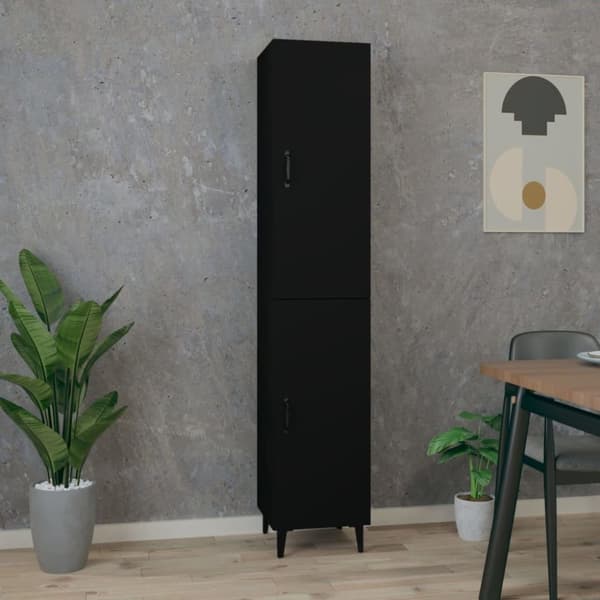 vidaXL skab 34,5x34x180 cm konstrueret træ sort