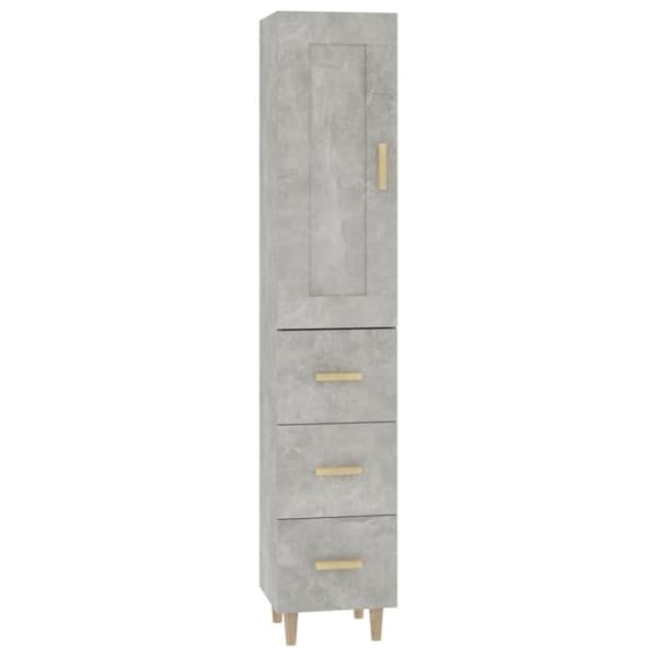 vidaXL Högskåp betonggrå 35x34x180 cm konstruerat trä