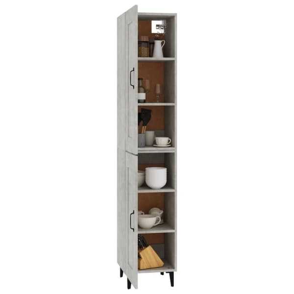 vidaXL Highboard betonggrå 35x34x180 cm konstruert tre