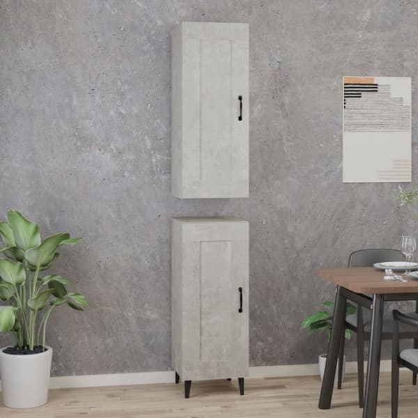vidaXL Highboard betonggrå 35x34x180 cm konstruert tre