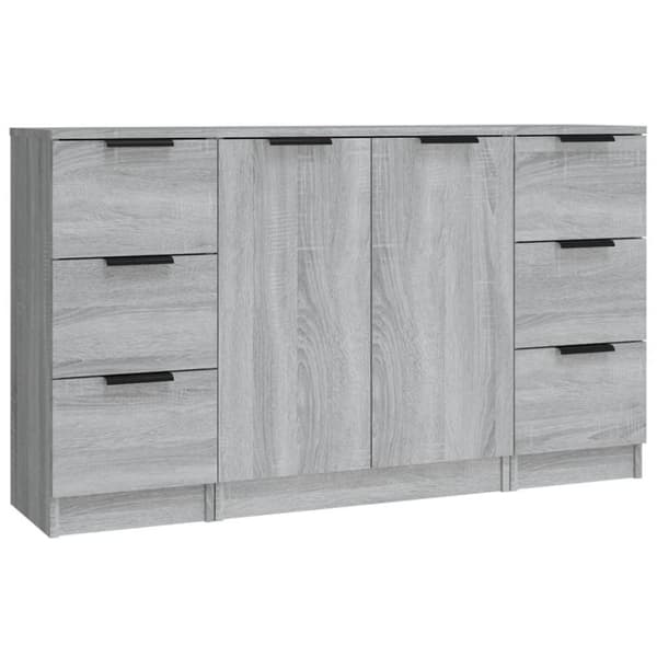 vidaXL Senkit 3 kpl harmaa Sonoma tekninen puu