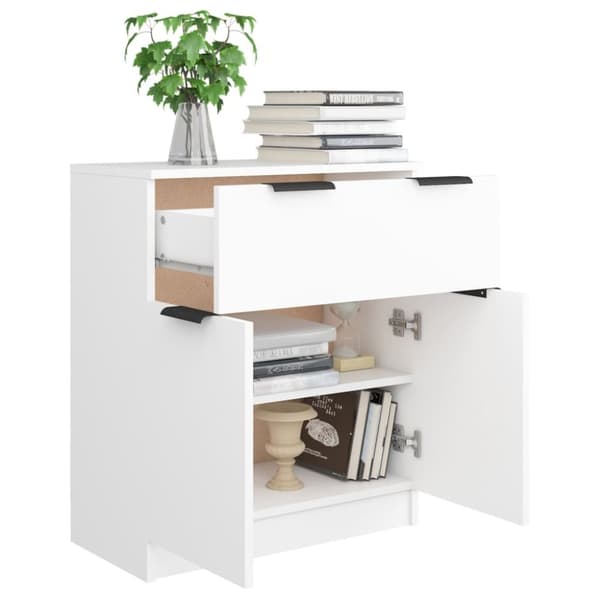 vidaXL skænk 60x30x70 cm konstrueret træ hvid