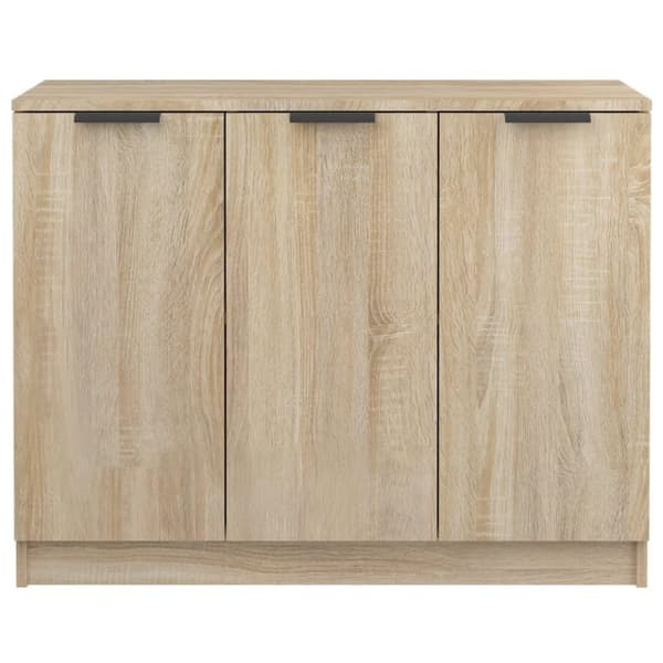 vidaXL skænk 90,5x30x70 cm konstrueret træ sonoma-eg