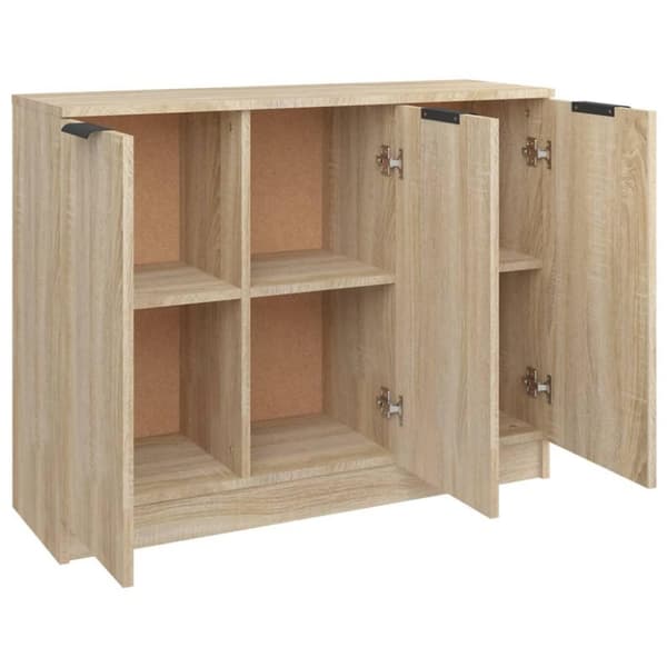vidaXL skænk 90,5x30x70 cm konstrueret træ sonoma-eg