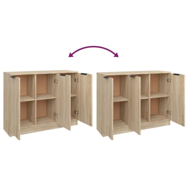 vidaXL skænk 90,5x30x70 cm konstrueret træ sonoma-eg