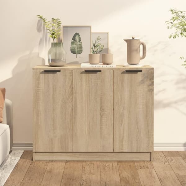 vidaXL skænk 90,5x30x70 cm konstrueret træ sonoma-eg