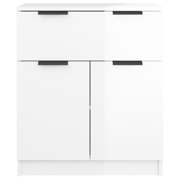 vidaXL skænk 60x30x70 cm konstrueret træ hvid højglans
