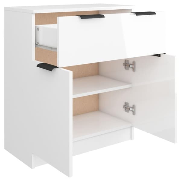 vidaXL skænk 60x30x70 cm konstrueret træ hvid højglans