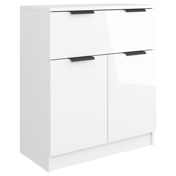 vidaXL skænk 60x30x70 cm konstrueret træ hvid højglans