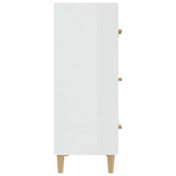 vidaXL Senkki korkeakiilto valkoinen 70x34x90 cm tekninen puu