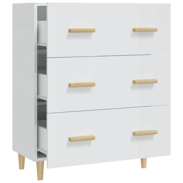 vidaXL Senkki korkeakiilto valkoinen 70x34x90 cm tekninen puu