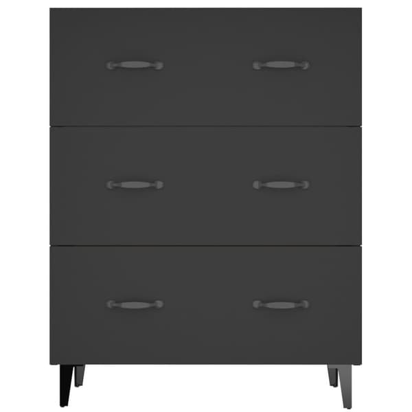 vidaXL skænk 69,5x34x90 cm konstrueret træ sort