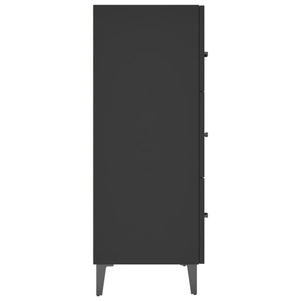 vidaXL skænk 69,5x34x90 cm konstrueret træ sort