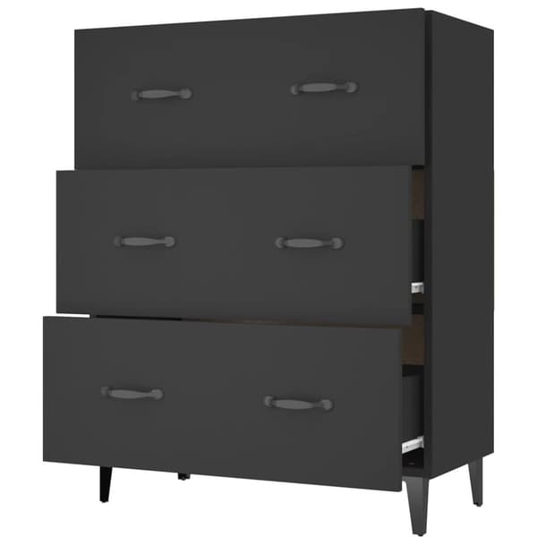 vidaXL skænk 69,5x34x90 cm konstrueret træ sort
