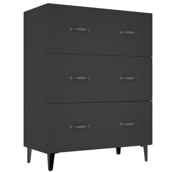 vidaXL skænk 69,5x34x90 cm konstrueret træ sort