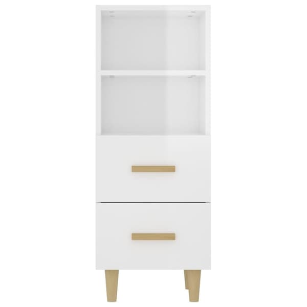 vidaXL skænk 34,5x34x90 cm konstrueret træ hvid højglans