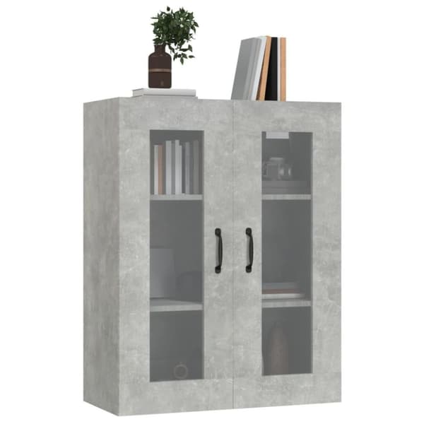 vidaXL Riippuva seinäkaappi betoninharmaa 69,5x34x90 cm