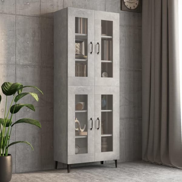 vidaXL Riippuva seinäkaappi betoninharmaa 69,5x34x90 cm
