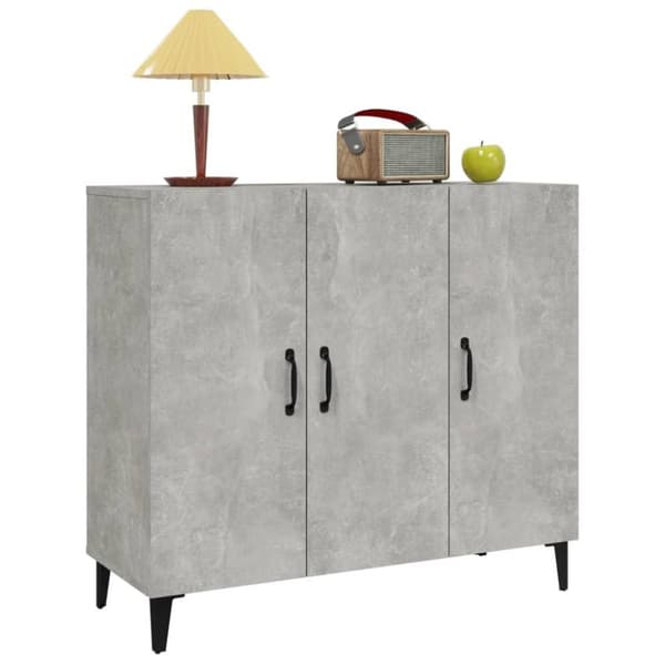 vidaXL Senkki betoninharmaa 90x34x80 cm tekninen puu