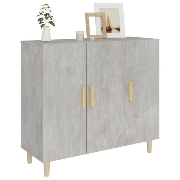vidaXL skab 90x34x80 cm konstrueret træ betongrå
